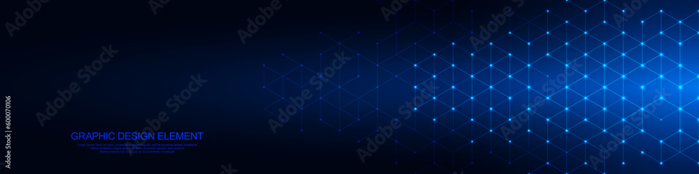 Poster Abstract background and design element with geometric shape and hexagons pattern for banner or website header template