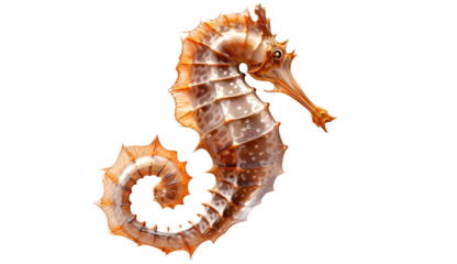 The sea horse isolated on transparent background. 3D render.