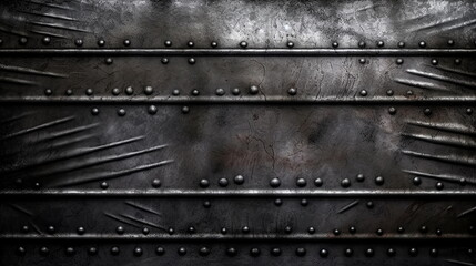 Black metal sheet with scratches and cracks. Abstract background and texture for design.