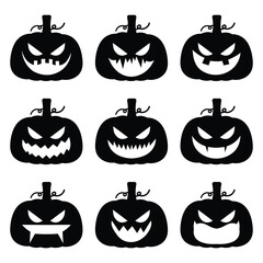 Set of Halloween on a white background for stickers, wall stickers, home decorate and more.