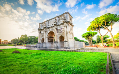Fototapeta premium Colosseum and Arch of Constantine, Rome, Italy