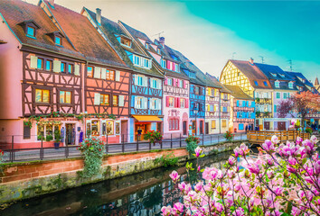 Colmar, beautiful town of Alsace, France - obrazy, fototapety, plakaty