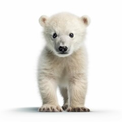 Baby Polar bear isolated on white (generative AI)