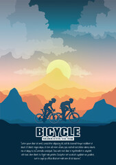 Silhouette of the cycling a bicycle Vector illustration, world bicycle day.	
