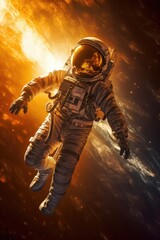 Fototapeta premium Astroniy exploring in deep space made with generative ai