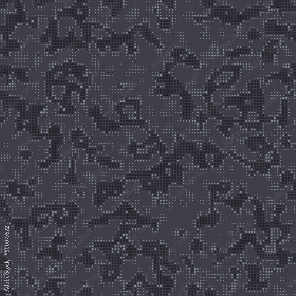 Poster digital dot half tone black camouflage, seamless pattern. urban clothing style, masking dotty camo r