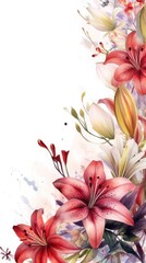 Fototapeta premium Floral texture copy space background made with generative ai
