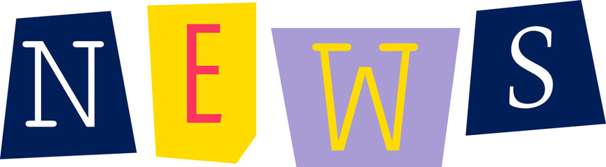 News Magazine Cutout Lettering