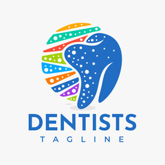 Decorative dental tooth circle logo design brand