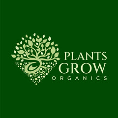 Modern organic seed plant logo brand