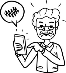 Man with mobile phone.