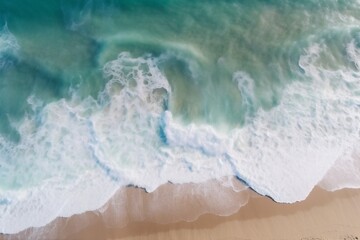 Obraz na płótnie Canvas wave vacation ocean summer nature shore sea sand water beach. Generative AI.