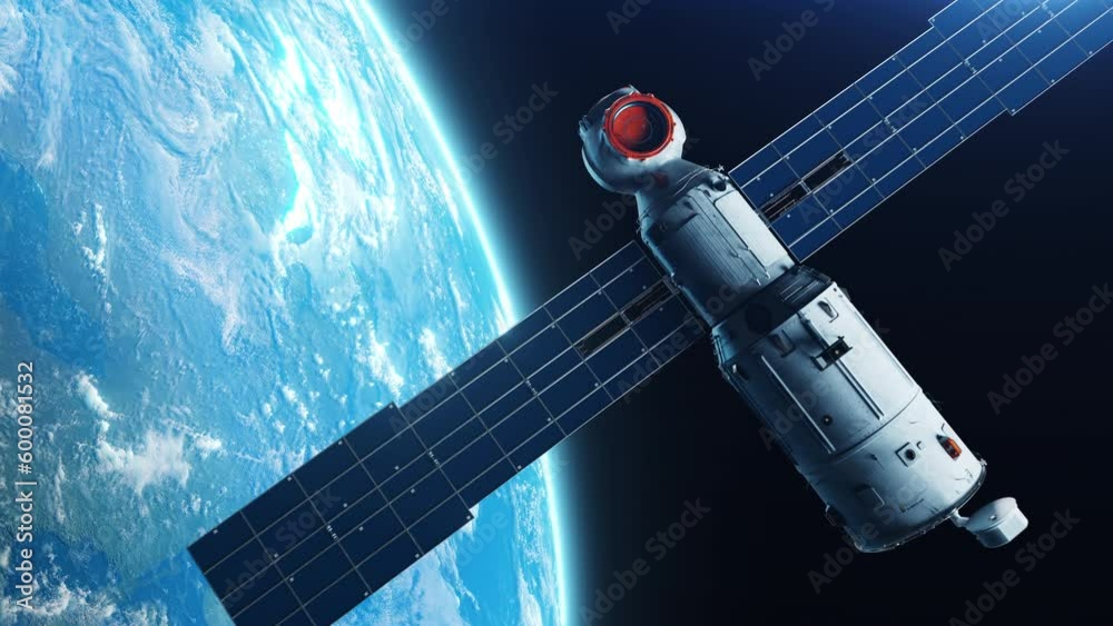 Wall mural the epic appearance of a spaceship but on planet earth. the concept of technological space explorati