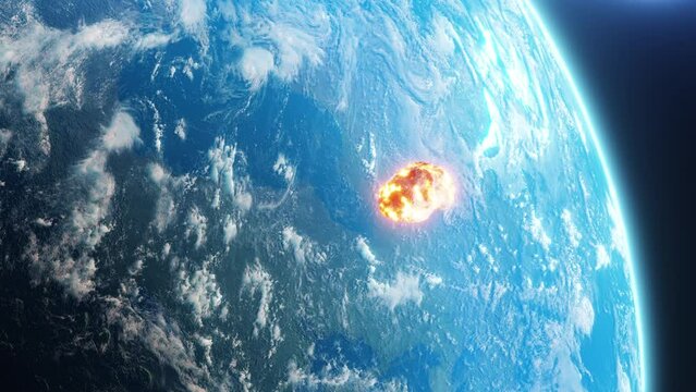 A red-hot, fiery asteroid is flying toward planet Earth. The concept of safe space and Threats from space