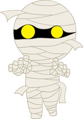 mummy halloween cute cartoon, mini costume character, transparent png