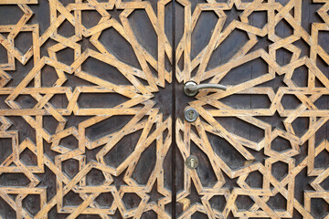 Part of door with wooden pattern