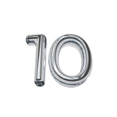 Number 10 3D rendering transparent background