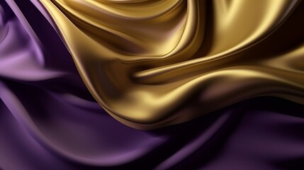 Hypothetical Establishment with Wave Shinning Gold and Purple Point Silk Surface. AI Generated