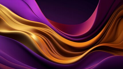Obraz premium Hypothetical Foundation with Wave Shinning Gold and Purple Point Silk Surface. AI Generated