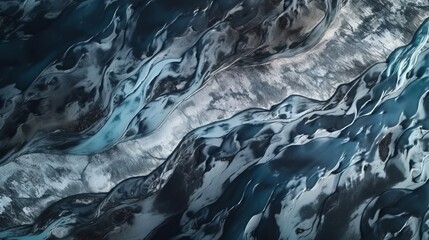 A chilly conduit from over. Ethereal photo of the stream streams from Icelandic chilly masses. AI Generated - obrazy, fototapety, plakaty