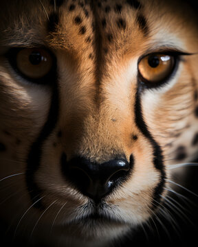 Graceful Predator: A Captivating Close-Up Portrait of a Cheetah