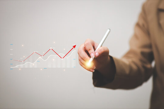 Data analytics report business strategy, management tools, Stock market indicator or forex trading graph and financial investment.