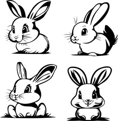 Rabbit Vector Art refers to a digital illustration technique that employs vector graphics software to produce high-quality, versatile artwork of rabbits that can be scaled without compromising quality
