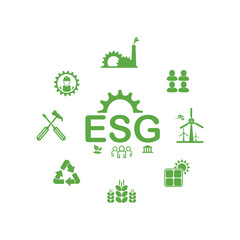 esg icons on white background	