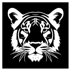Animal head vector design black and white
