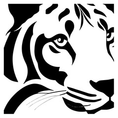 Animal head vector design black and white