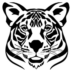 Animal head vector design black and white