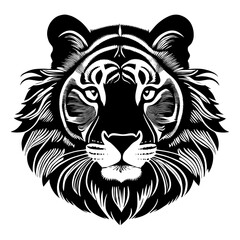 Animal head vector design black and white