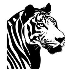 Animal head vector design black and white