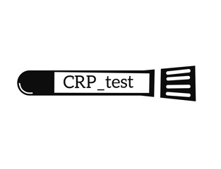 vector illustration, Blood sample tube for C-reactive protein (CRP) test.