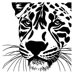 Animal head vector design black and white