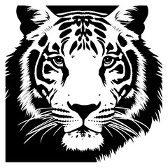 Animal head vector design black and white