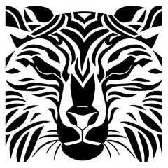Animal head vector design black and white