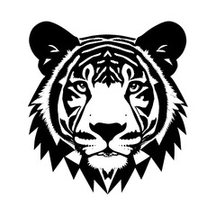 Animal head vector design black and white