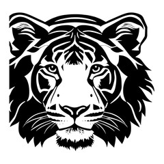 Animal head vector design black and white