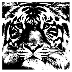 Animal head vector design black and white