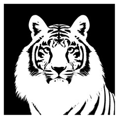 Animal head vector design black and white