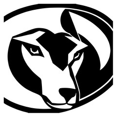 Animal head vector design black and white