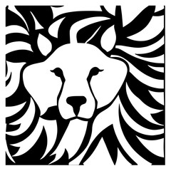 Animal head vector design black and white