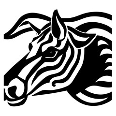 Animal head vector design black and white
