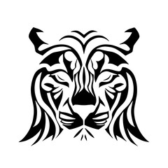 Animal head vector design black and white
