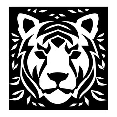 Animal head vector design black and white