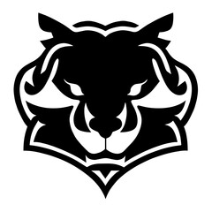 Animal head vector design black and white