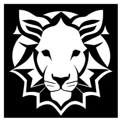 Animal head vector design black and white