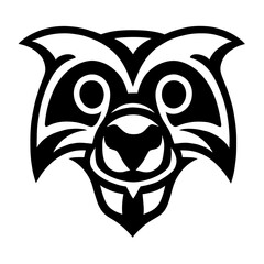 Animal head vector design black and white