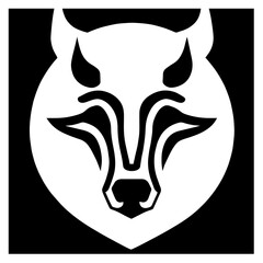 Animal head vector design black and white